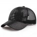   Hot Ponytail Baseball Cap Sequins Shiny Messy Bun Snapback Hat Sun Cap  eb-53618775